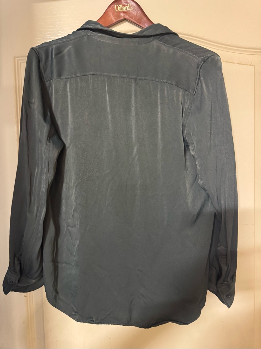 Zara pants and button front satin blouse smooth in Slate grey - Picture 13 of 16